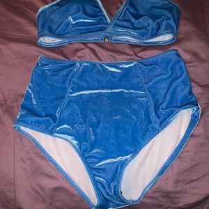 Swim - Blue Velvet High Waisted Bikini XL Swim - Blue Velvet High Waisted Bikini XL